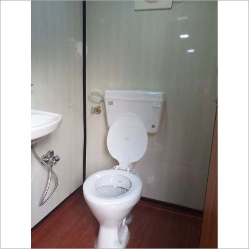 Portable Toilet Cabin - Steel Construction, White Finish | Single Steel Door
