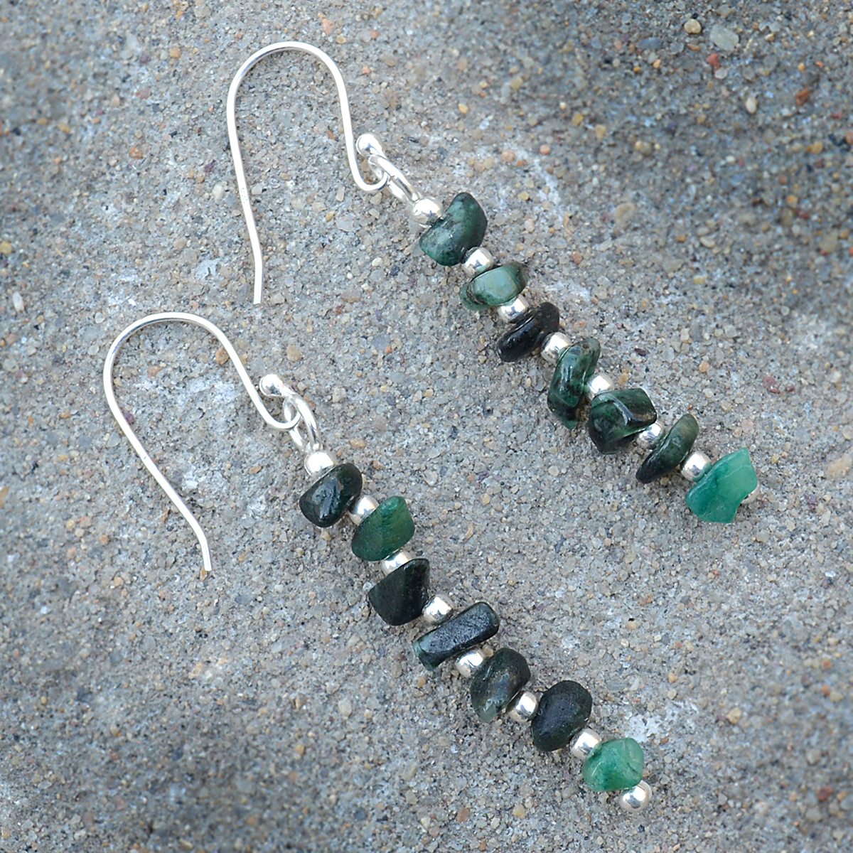 Emerald Gemstone Silver Earring Pg-156036 Gender: Women