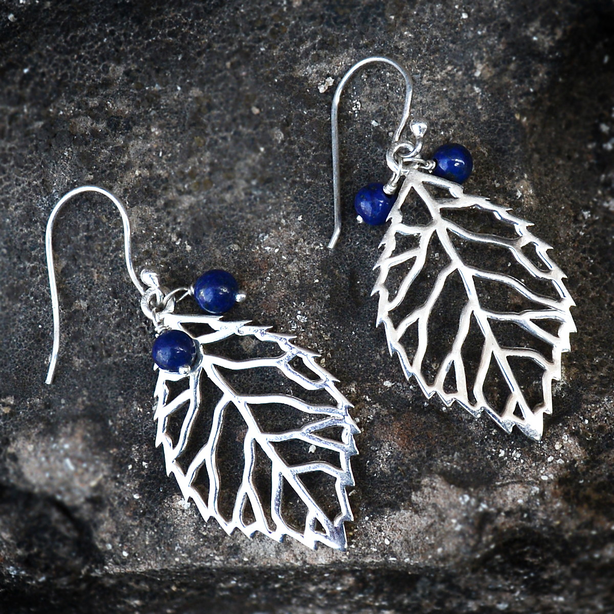 Lapis Lazuli Gemstone Silver Earring Pg-156042 Gender: Women