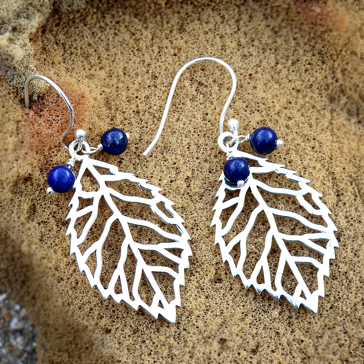 Lapis Lazuli Gemstone Silver Earring Pg-156042 Gender: Women