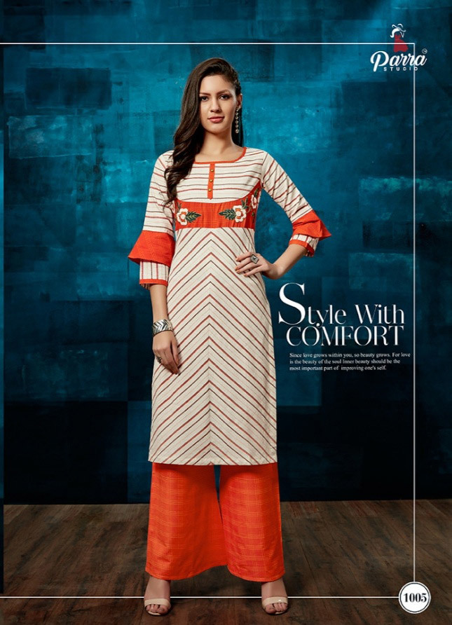 Spring Aliya Parra Studio Khadi Cotton Palazzo Printed Kurtis