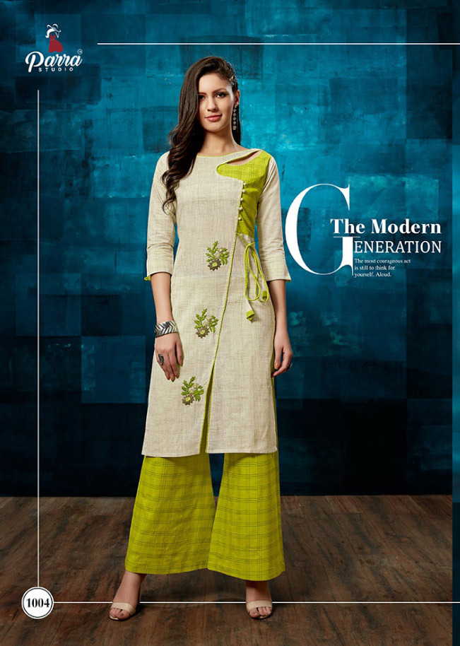 Spring Aliya Parra Studio Khadi Cotton Palazzo Printed Kurtis
