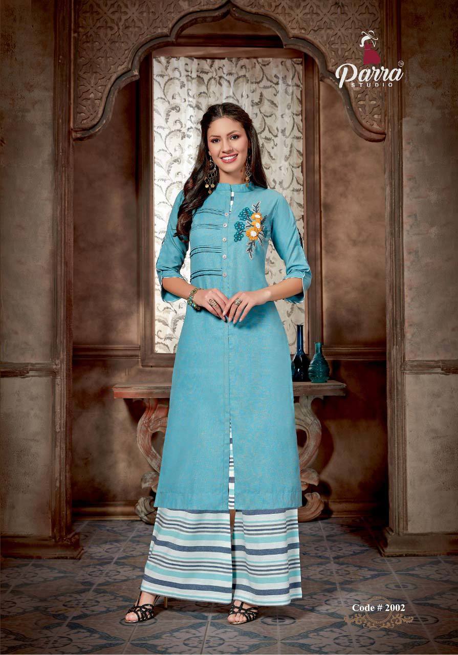 Spring Aliya Vol-2 Parra Studio Silk Cotton Palazzo Kurti Catalog