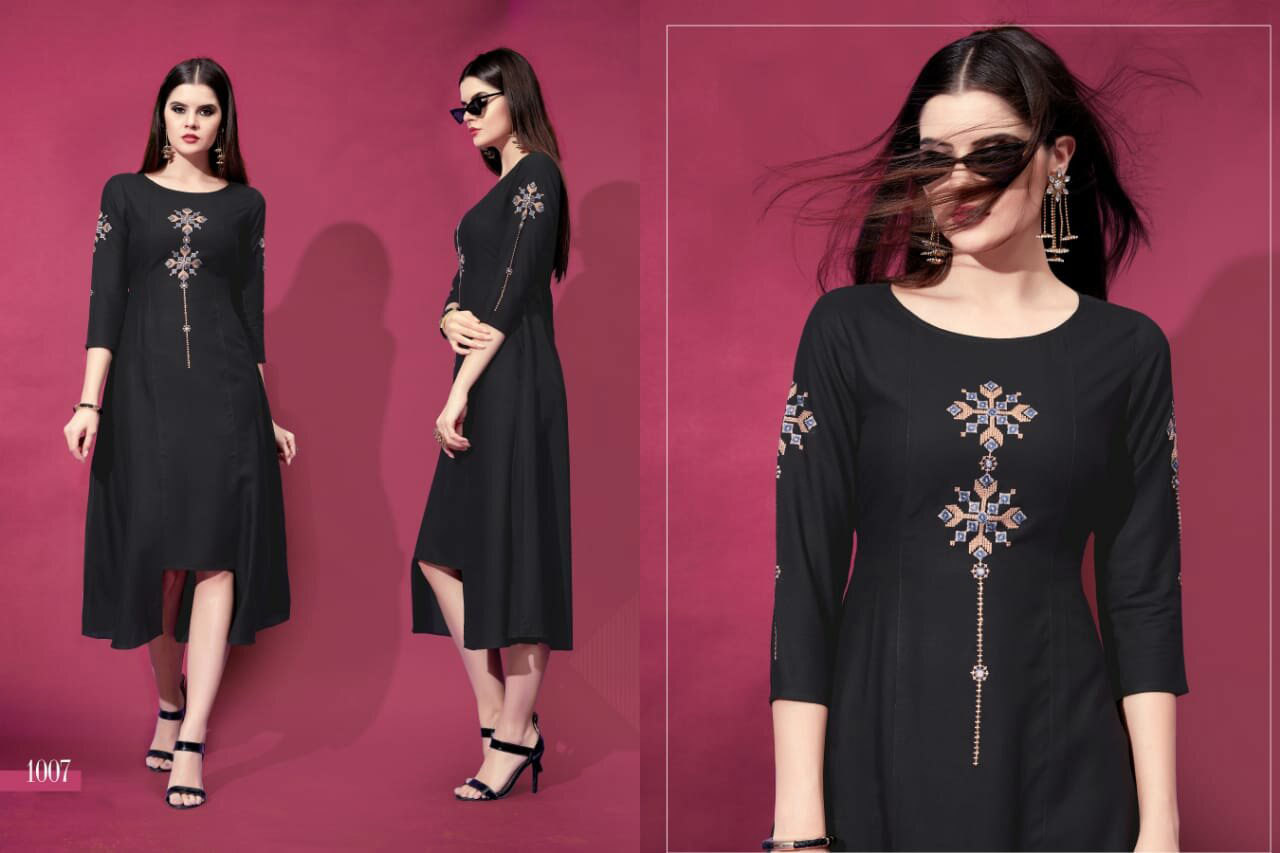 Spring Allora Riya Designer Rayon Embroidery Kurtis Set