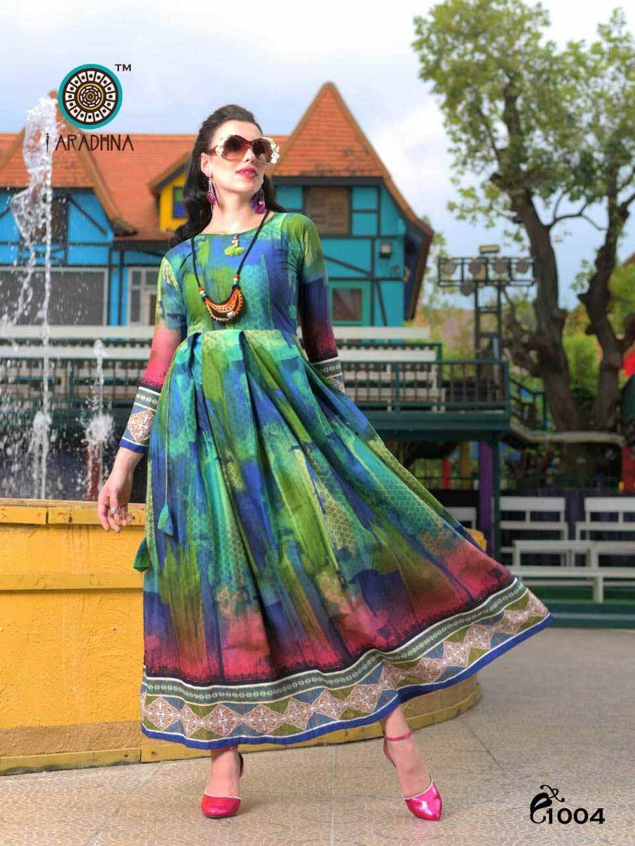 Altima Aradhna Printed Long Kurti - Rayon Fabric, Sizes M(38) To 3xl(46) | Ideal For Rainy, Spring, Summer, And Winter Wear