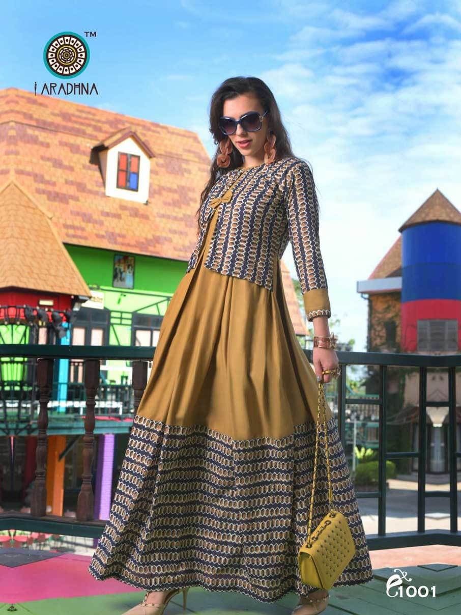 Altima Aradhna Printed Long Kurti - Rayon Fabric, Sizes M(38) To 3xl(46) | Ideal For Rainy, Spring, Summer, And Winter Wear