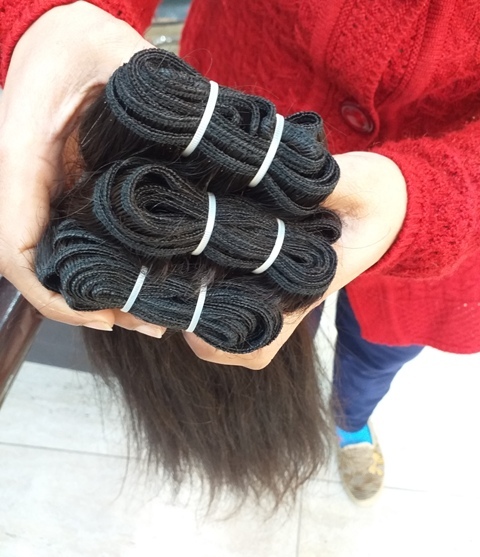 Natural Black Color Indian Straight Untreated Hair