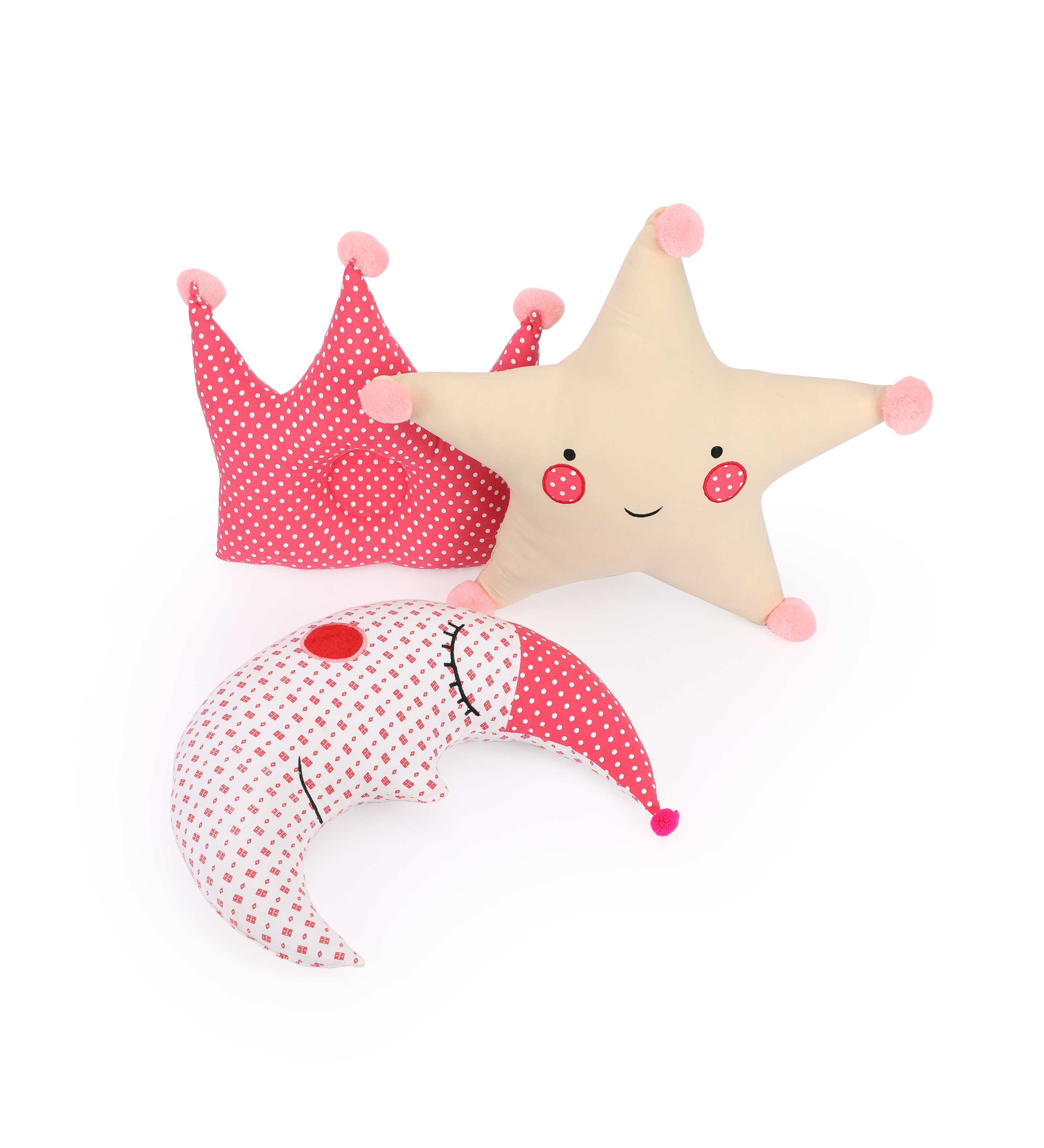 Baby Pillows - 100% Pure & Soft Cotton, White Design , Comfortable Support For Side-sleeping Babies