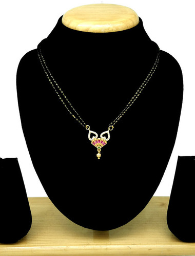 Latest Design AD Mangalsutra - Elegant Gold-Plated Alloy | Ideal for Women's Anniversary, Engagement, Wedding, Gift, and Party Occasions
