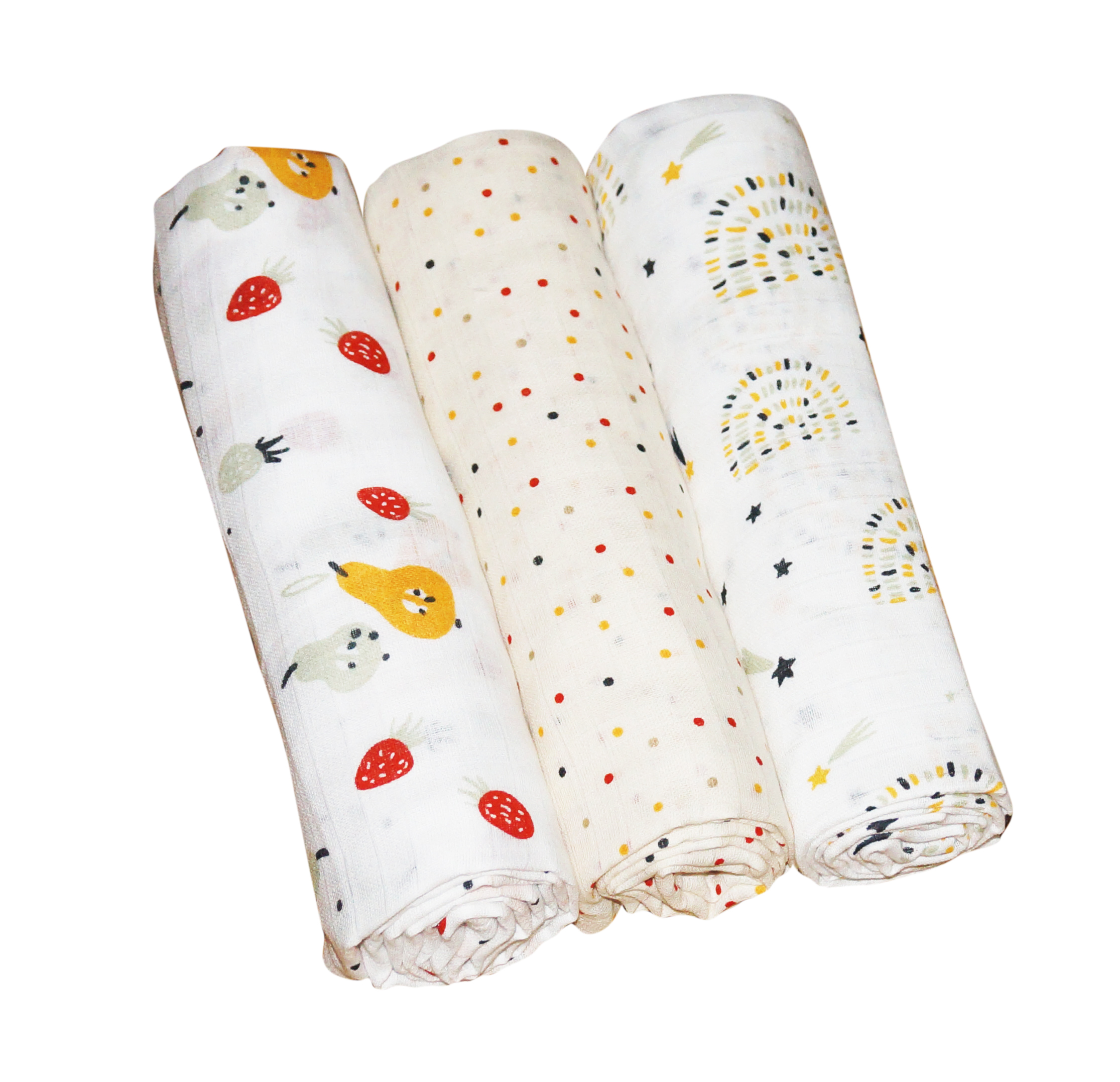 White Baby Muslin Swaddle Set Of Three