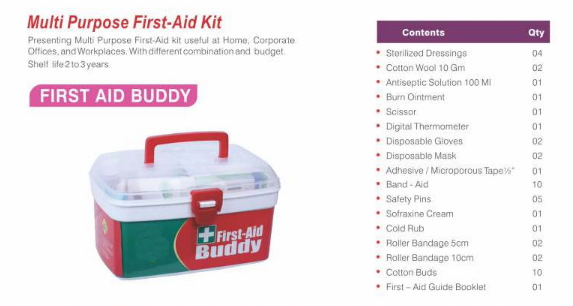 First Aid Kits / Medical Emergency Kits / Industrial First Aid Kits - Metal/plastic Box, Various Sizes Available | Anti-septic, Disinfects Wounds, Reusable