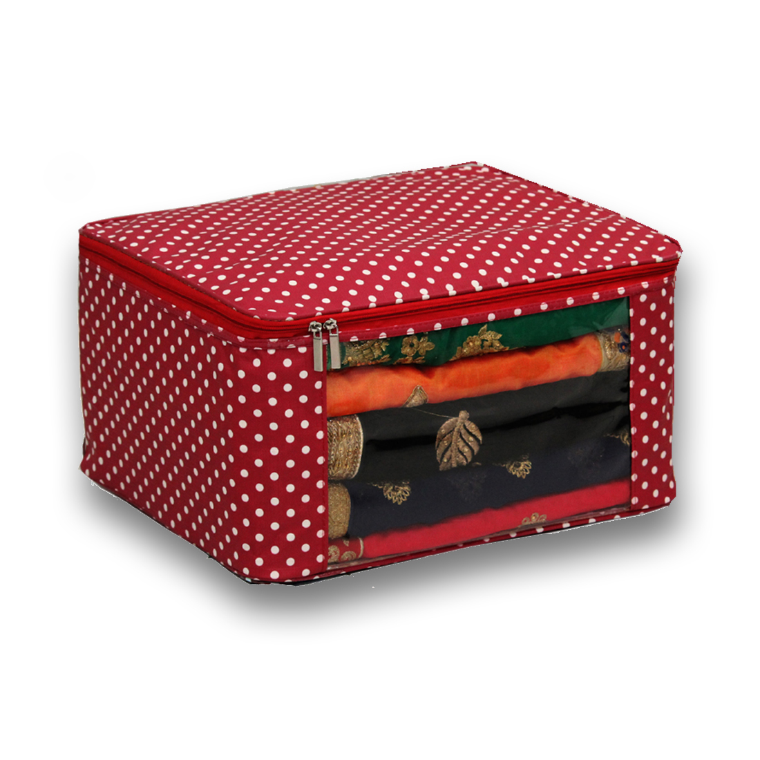 Multi Saree Packing Bag - Foldable, Transparent Window, Zip Closure, Dust Proof, Moisture Proof, Durable
