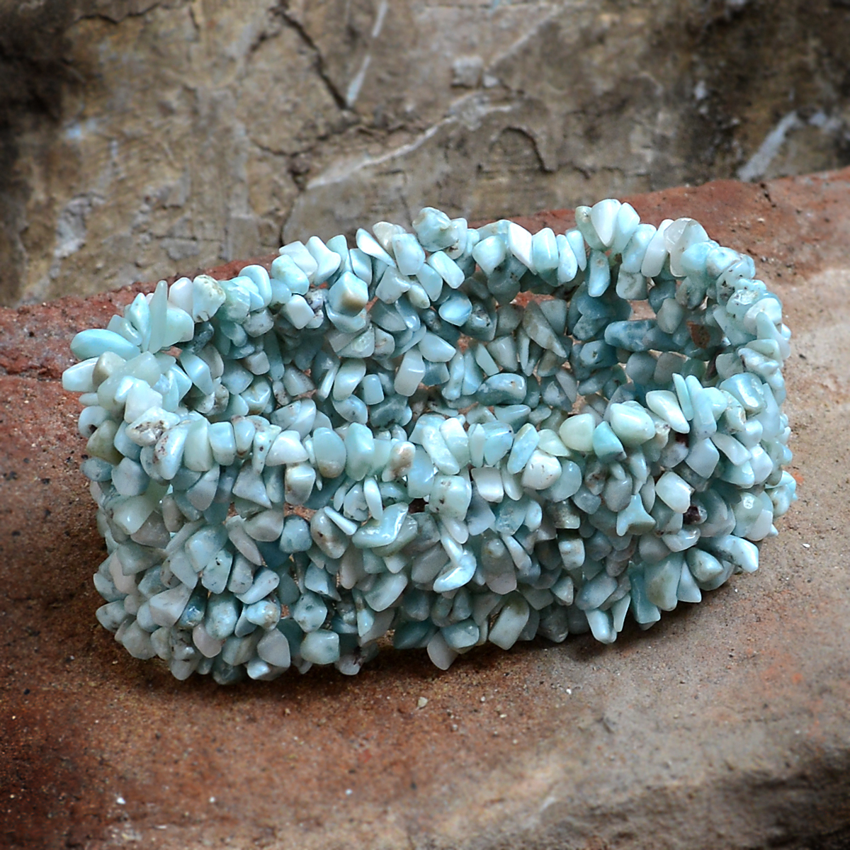 Larimar Gemstone Chips Bracelet Pg-156079 Gender: Women's