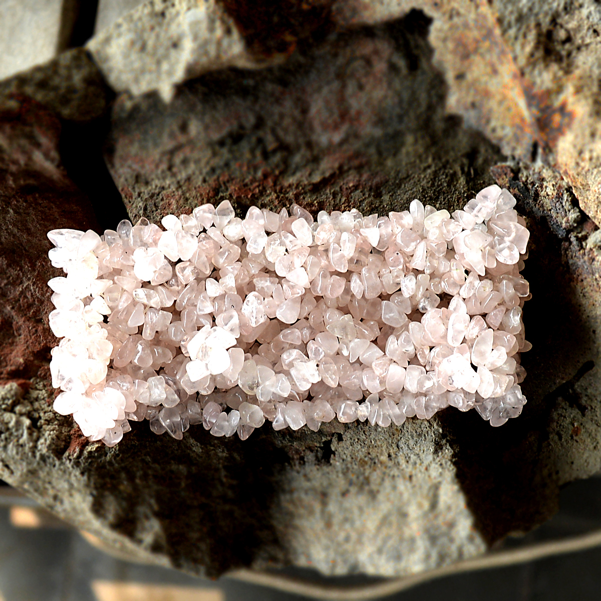 Rose Quartz Gemstone Chips Bracelet Pg-156083 Gender: Women's