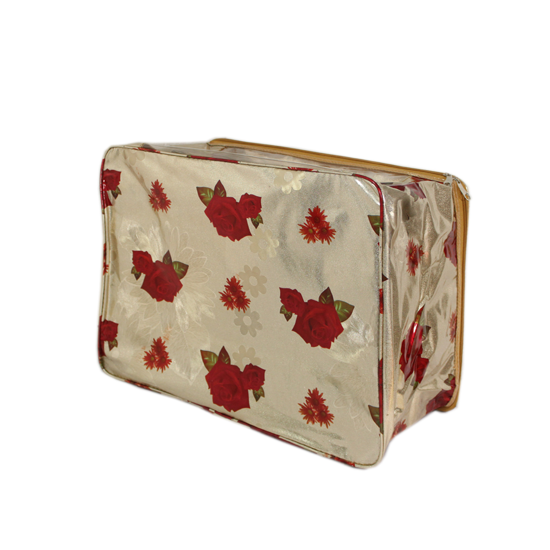 Red Rose Golden Background Multi Saree Packing Bag