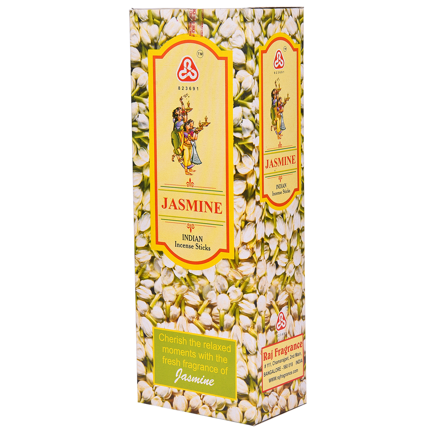 Raj Jasmine Agarbatti - Charcoal, 20 Cm X 1 Mm, Black | Eco-friendly, Non-stick, Aromatic, Anti-odour, Smooth Surface, 12 Sticks