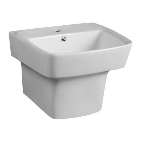 व्हाइट वॉल हंग पेडस्टल वॉश बेसिन