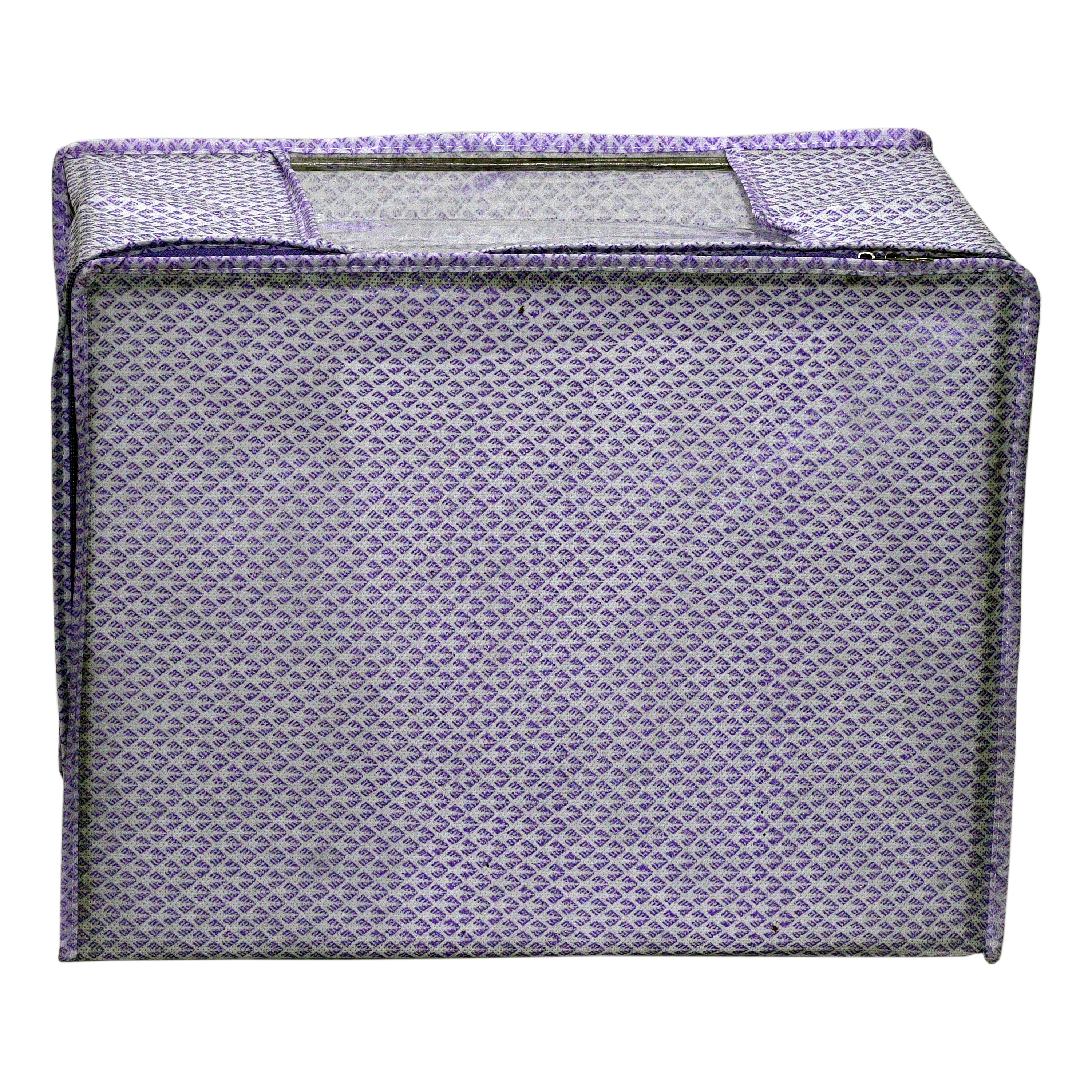 Multi Saree Packing Bag - Non-woven Fabric, 24x18x12 Inches, Gray | Dustproof, Mothproof, Zipper Closure, Transparent Window, Durable, Space Saving
