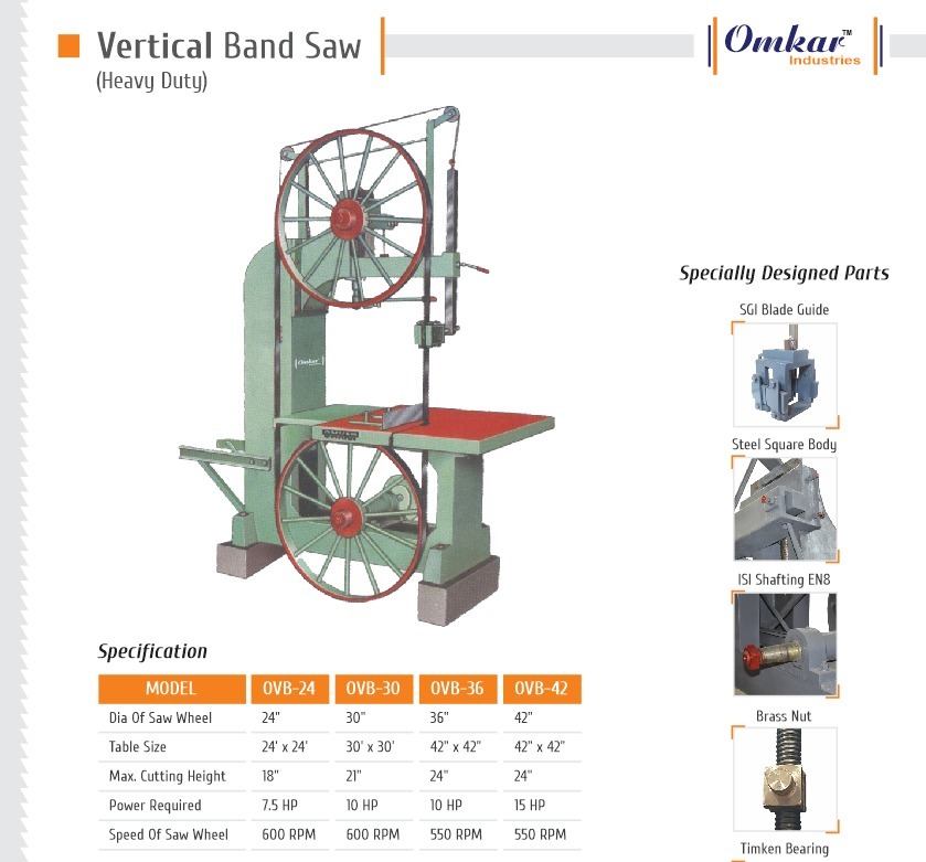 Vertical Band Saw Machine - Power: Electric