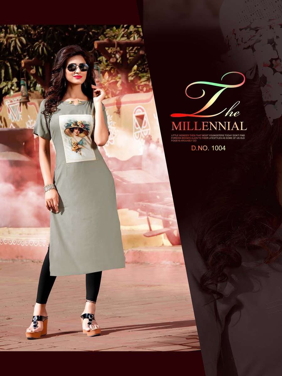 Amore Designer Vaarahi Vol-1 - Rayon Print Kurti | Size L(40), Suitable For All Seasons