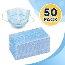 3 Ply Face Mask - Fabric: Superior Quality, Color: Blue | Applications: Medical, Hospitals, Personal, Unisex Use For Safety Purposes
