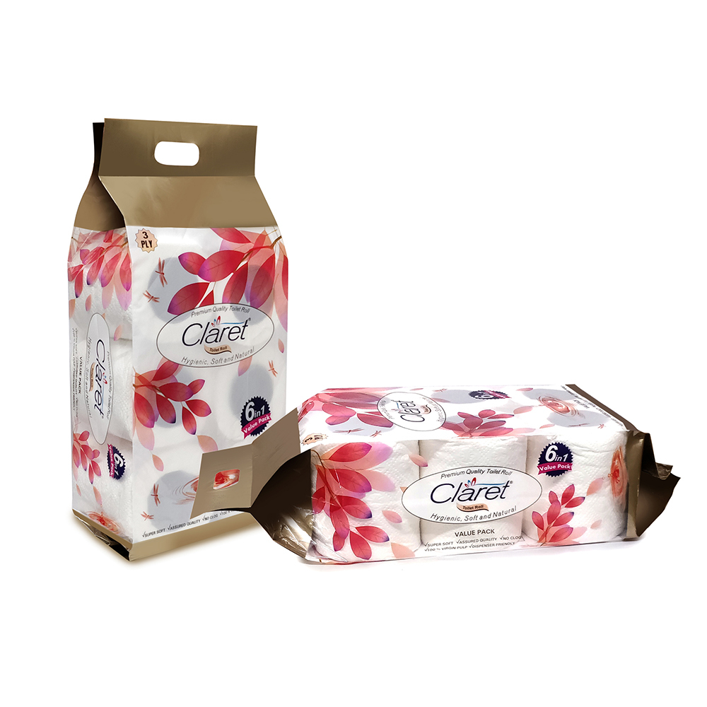 Claret Premium Quality Toilet Paper Roll 6 In 1 Value Pack