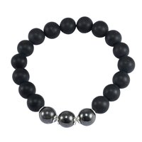 मैट ओनिक्स और हेमाटाइट सिल्वर ब्रेसलेट Pg-156247 लिंग: पुरुष