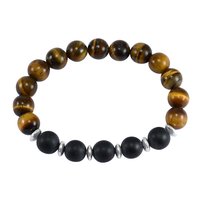 टाइगर आई एंड मैट ओनिक्स सिल्वर ब्रेसलेट Pg-156248 लिंग: महिलाएं