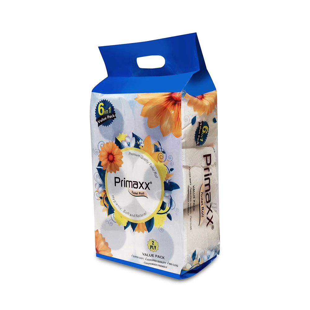 Primaxx Premium Quality Toilet Paper Roll 2 Ply 6 In 1 Value Pack Application: Home