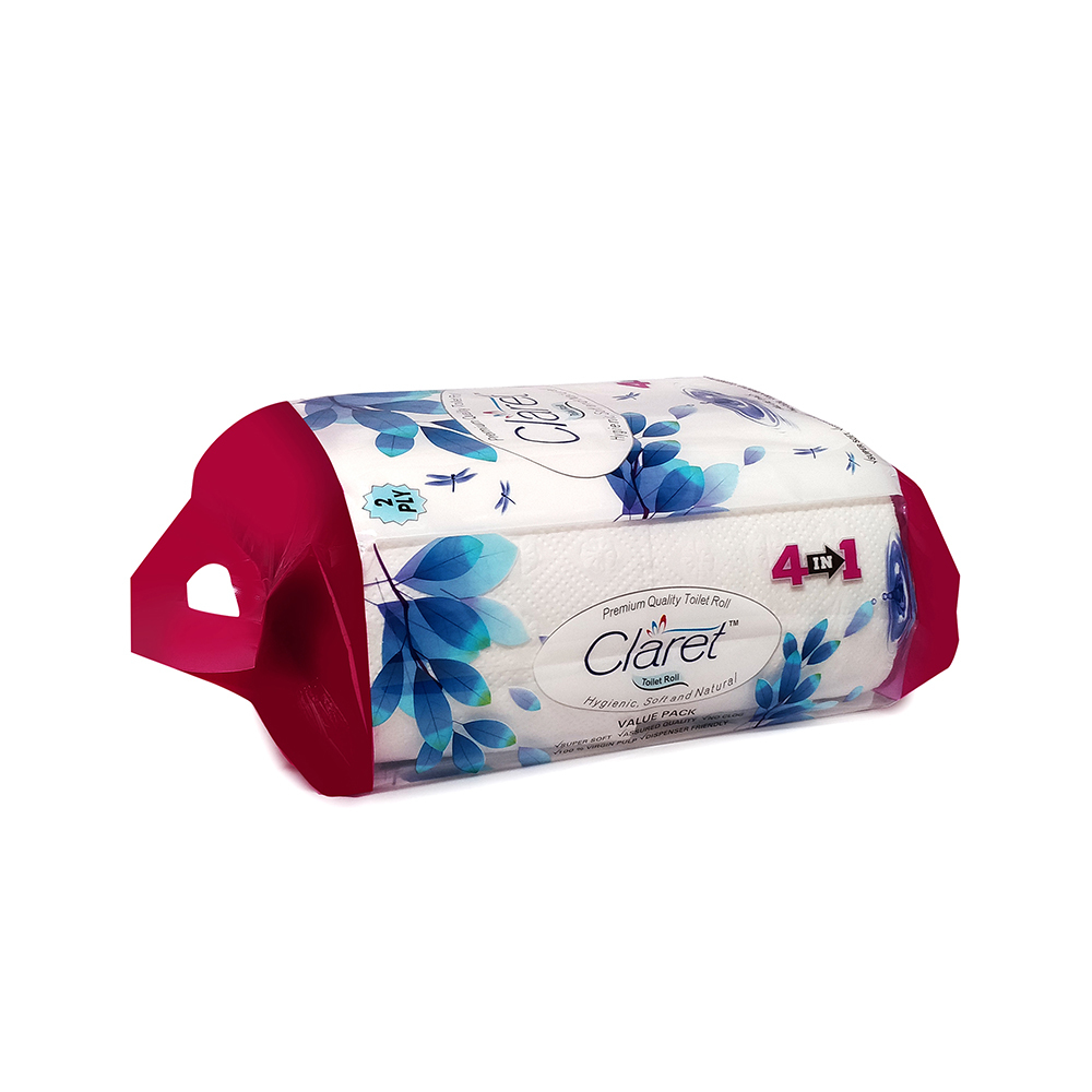 Claret Premium Quality Toilet Paper Roll 4 In 1 Value Pack Application: Home