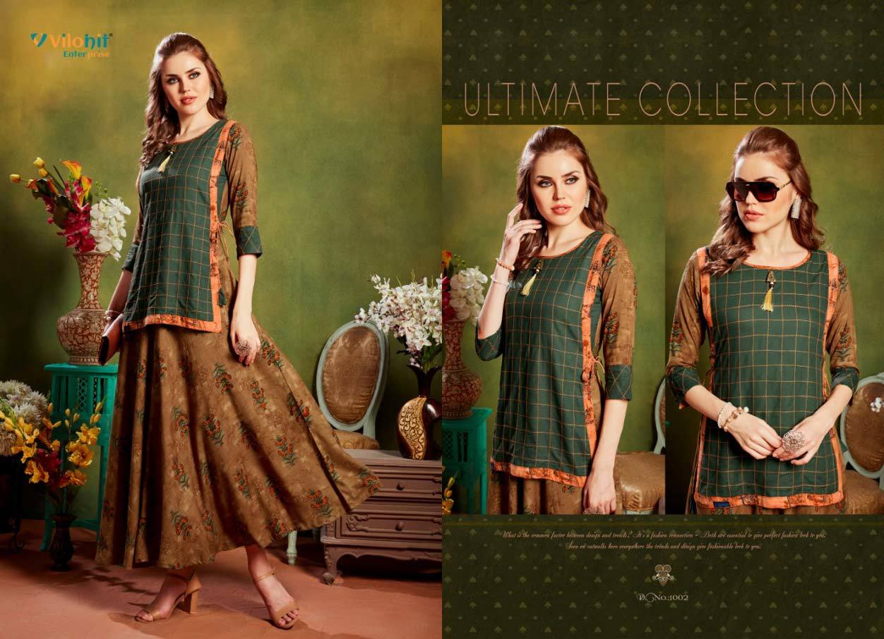 Spring Ankita Vol-1 Vilohit Enterprise Rayon Anarkali Kurti
