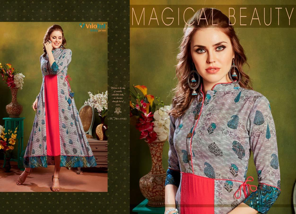 Spring Ankita Vol-1 Vilohit Enterprise Rayon Anarkali Kurti