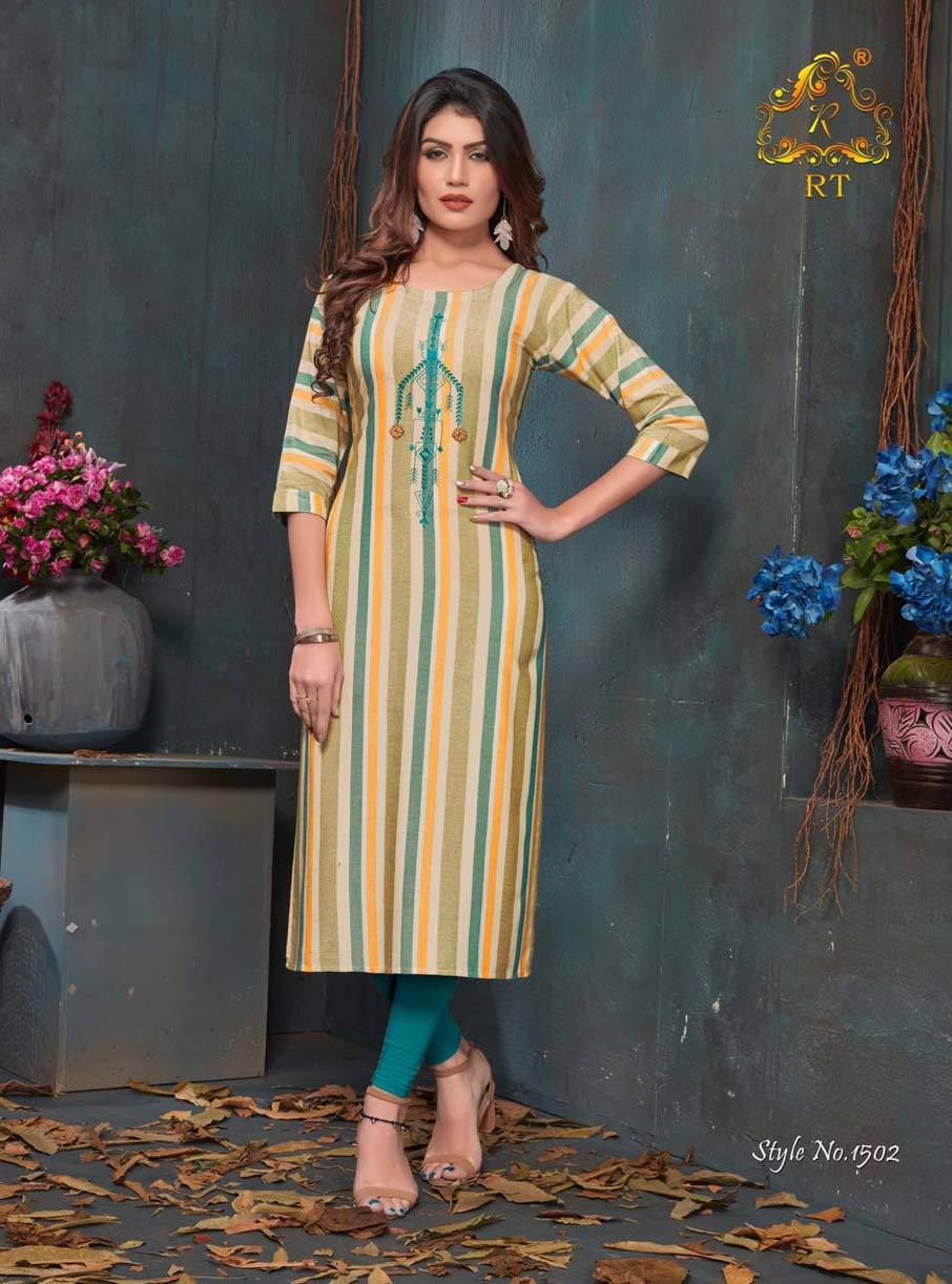Antra Rt Embroidery Casual Kurti - Heavy Rayon, Sizes M(38)-3xl(46) | Suitable For Rainy, Spring, Summer, And Winter Seasons