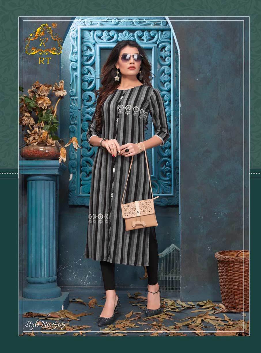 Antra Rt Embroidery Casual Kurti - Heavy Rayon, Sizes M(38)-3xl(46) | Suitable For Rainy, Spring, Summer, And Winter Seasons