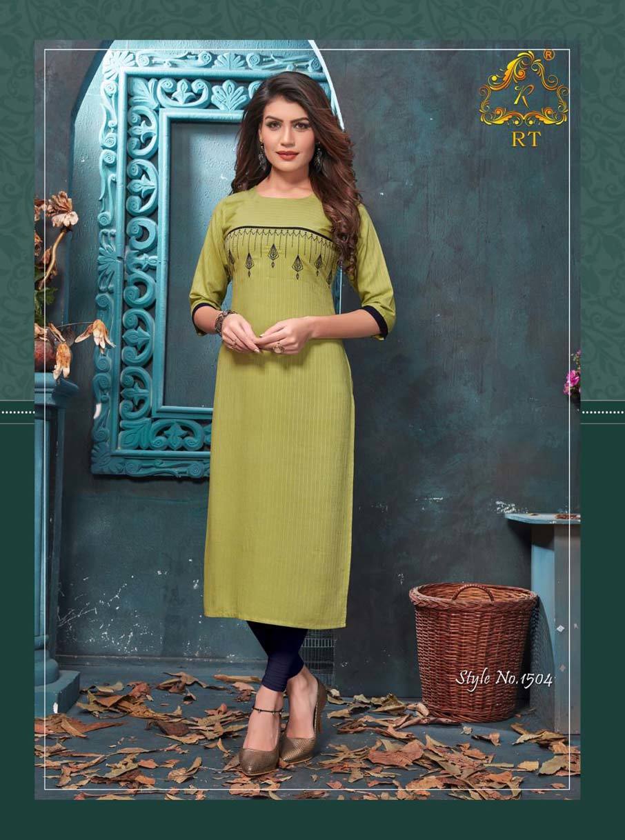 Antra Rt Embroidery Casual Kurti - Heavy Rayon, Sizes M(38)-3xl(46) | Suitable For Rainy, Spring, Summer, And Winter Seasons