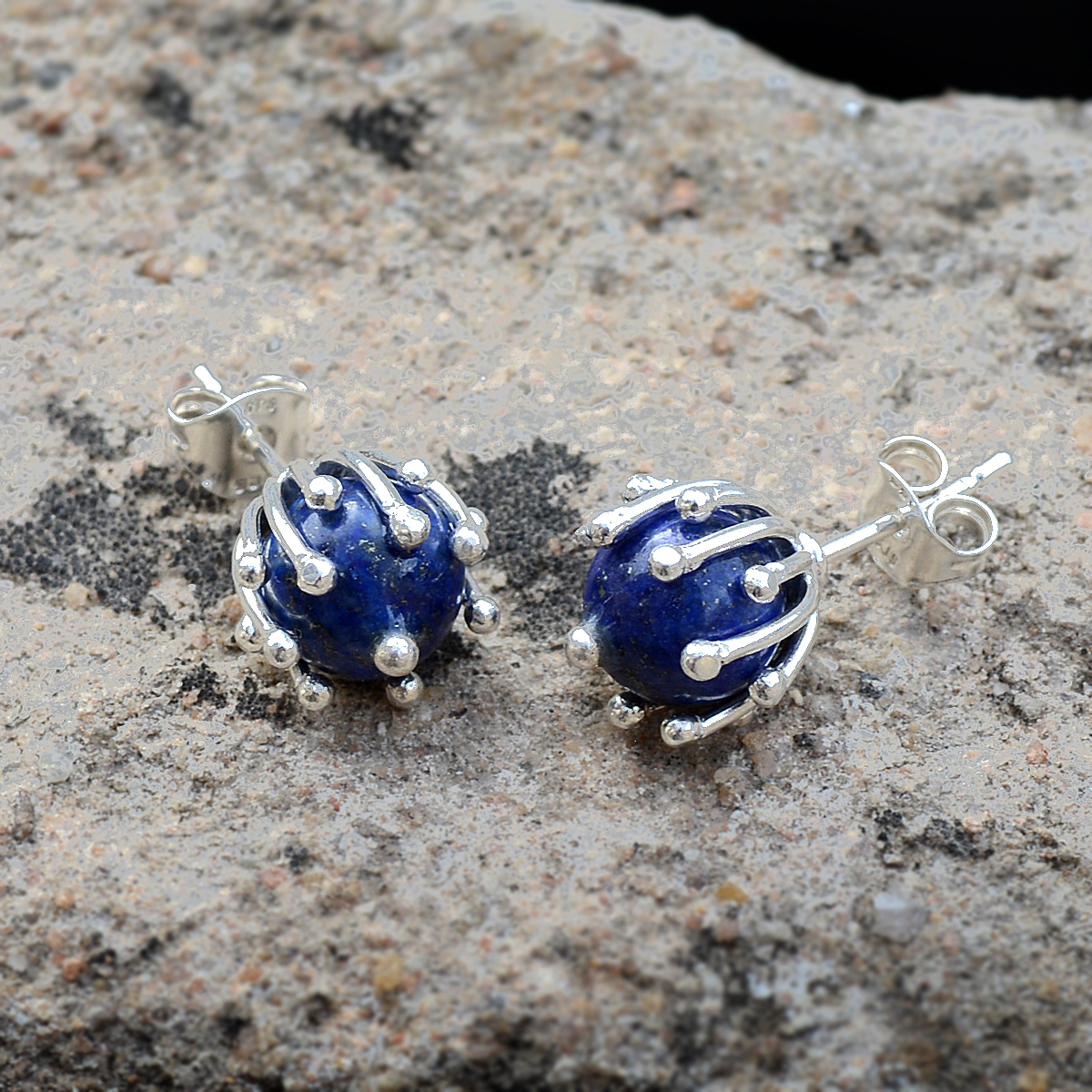 Lapis Lazuli Stone Ear Stud Earring Pg-156260 Gender: Women
