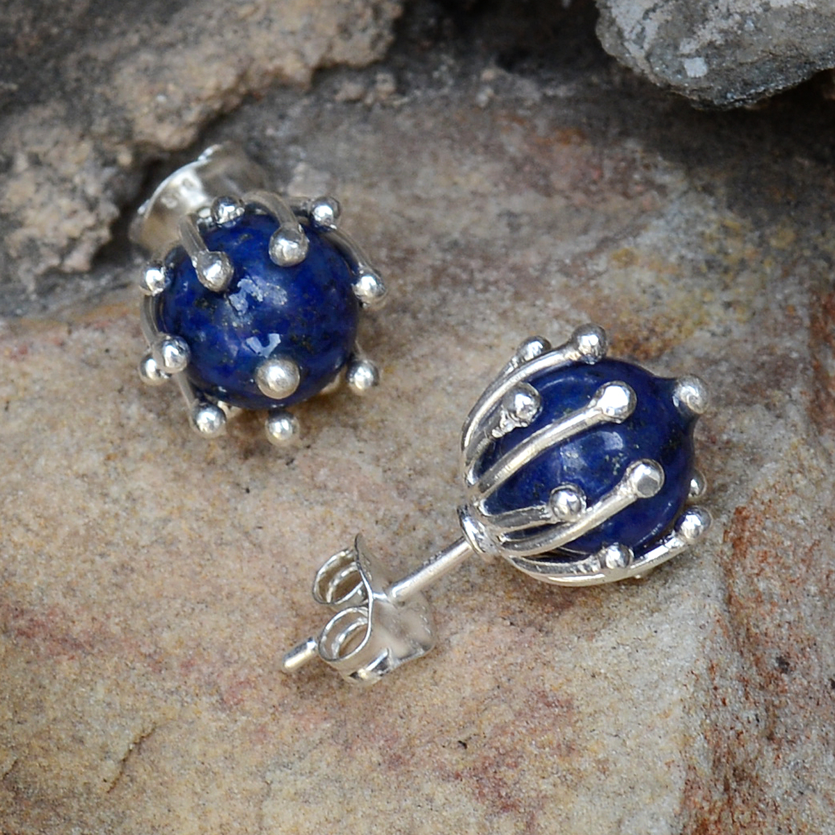 Lapis Lazuli Stone Ear Stud Earring Pg-156260 Gender: Women