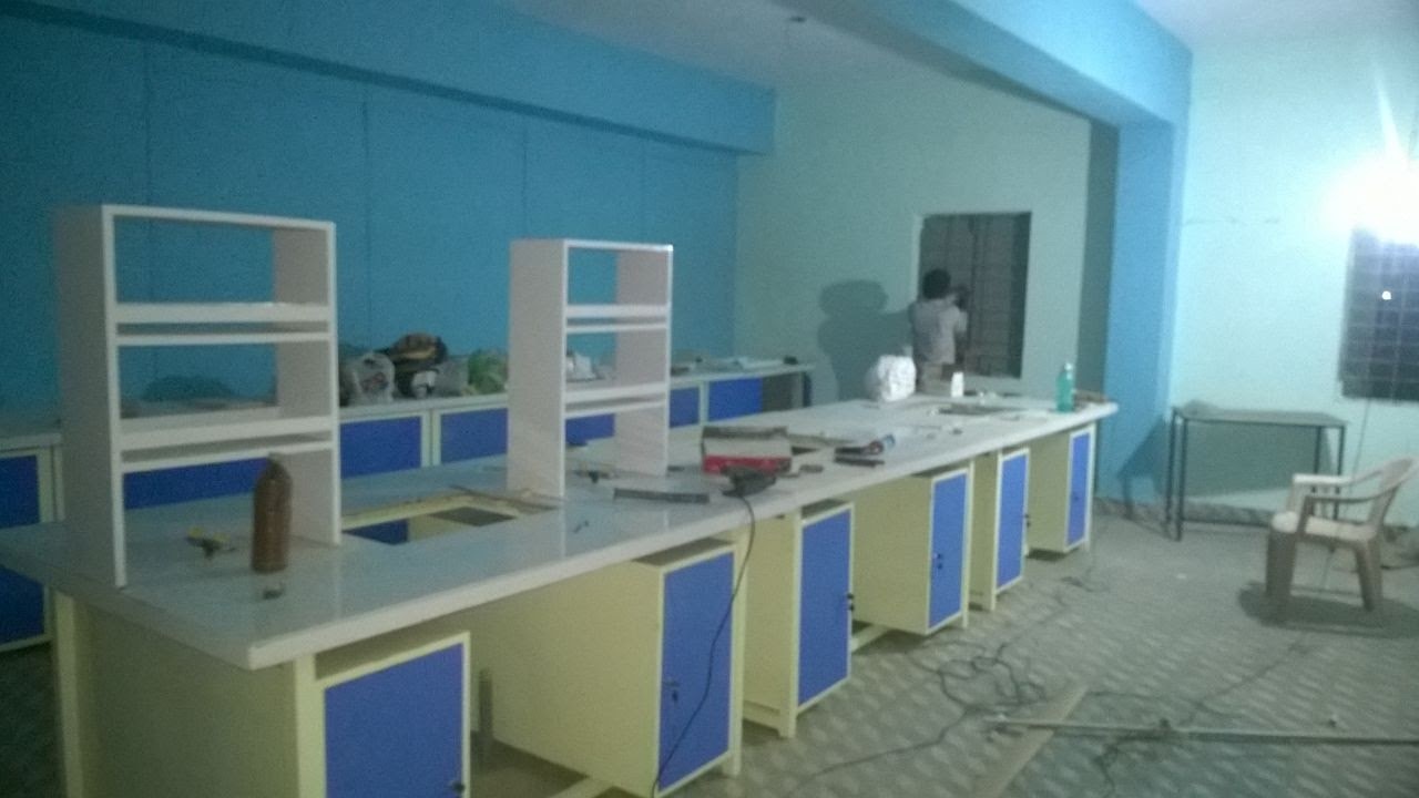 Computer Table - Color: White And Blue