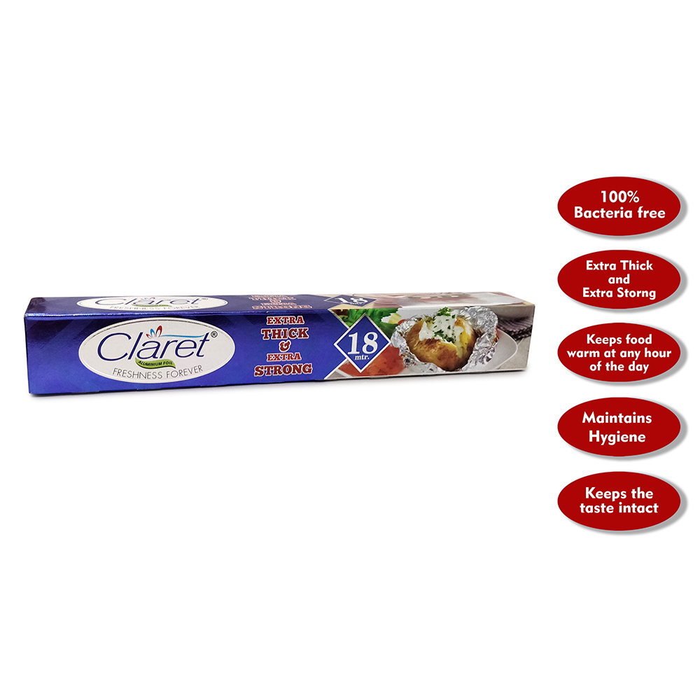 Silver Claret 18 Mtr Food Grade Aluminium Foil Roll (Pack Of 1)