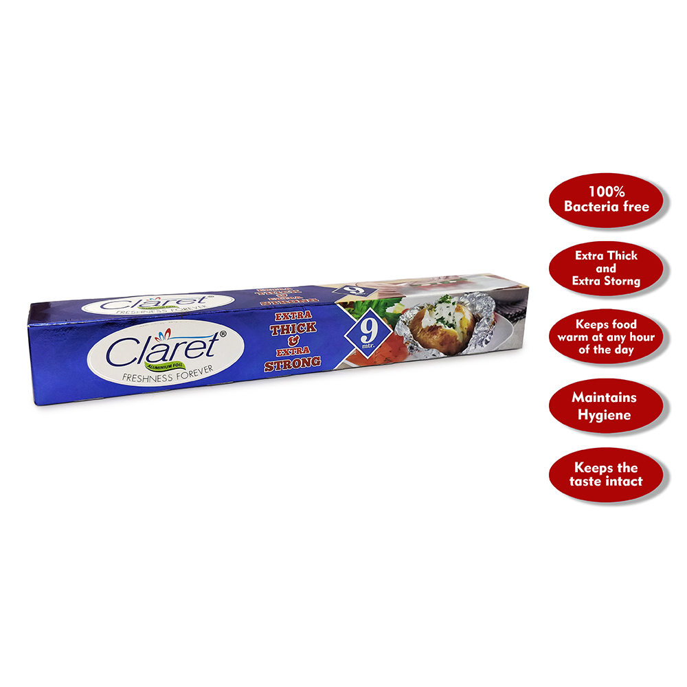 Silver Claret 9 Mtr Food Grade Aluminium Foil Roll (Pack Of 6)