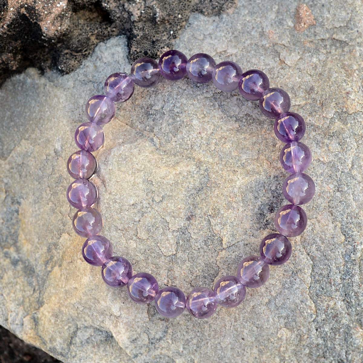 Round Amethyst Gemstone Bracelet Pg-156278