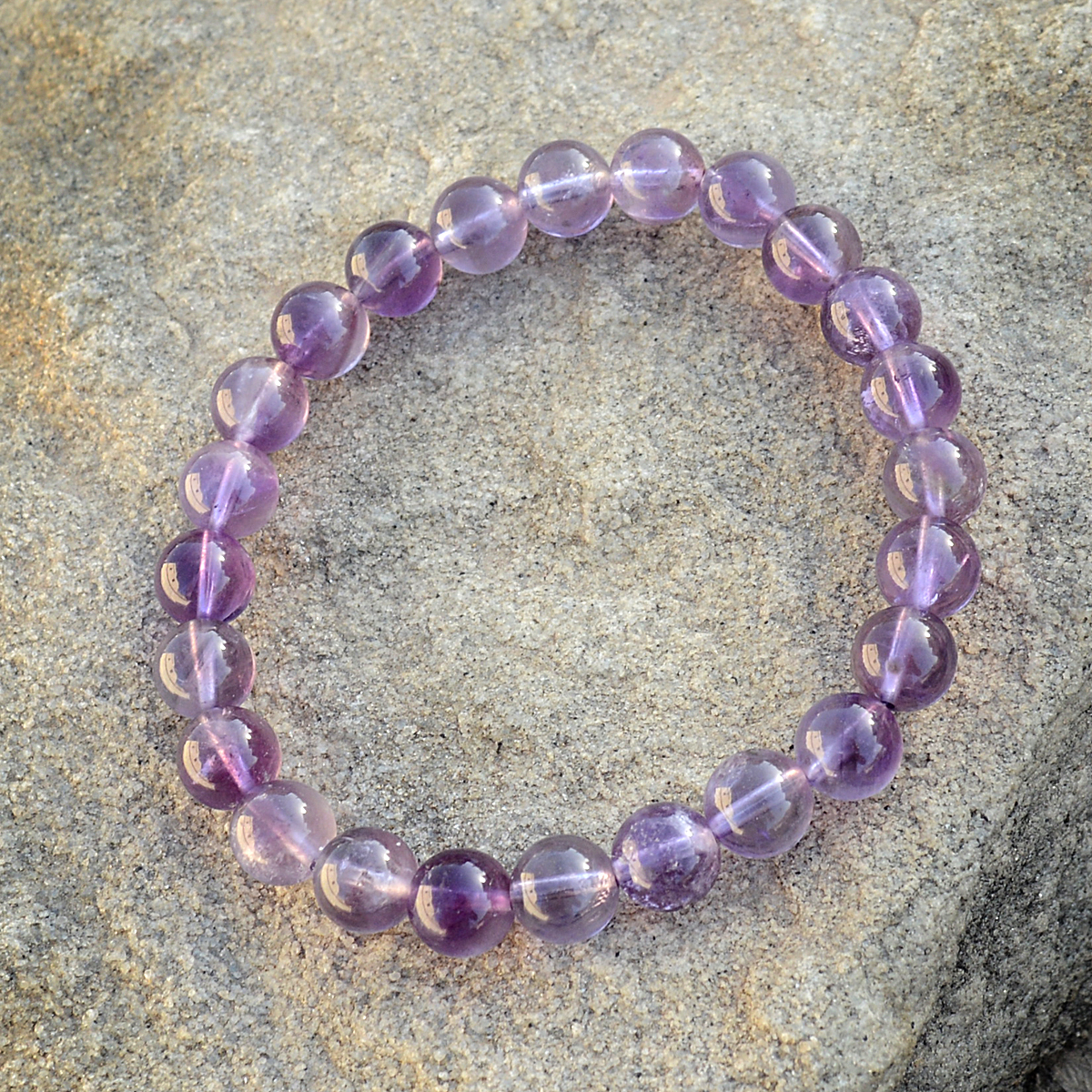 Round Amethyst Gemstone Bracelet Pg-156278