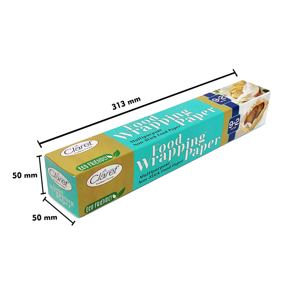White Claret 9+2 Mtr Food Wrapping Parchment Butter Paper Wrap (Pack Of 2)