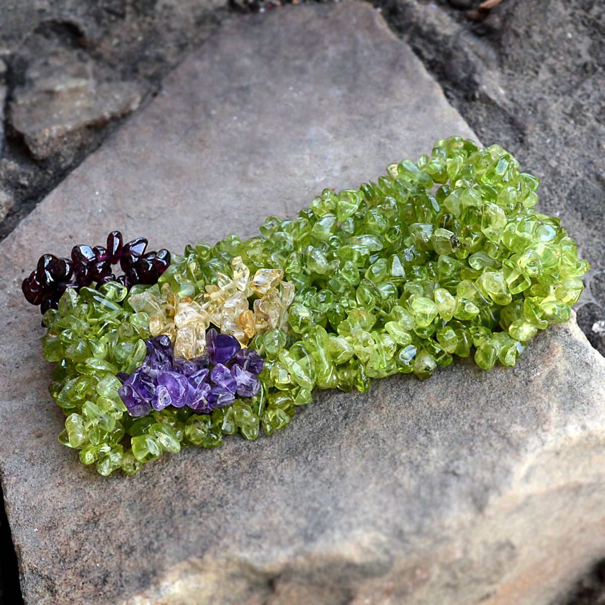 Garnet, Citrine, Amethyst & Peridot Bracelet Pg-156289