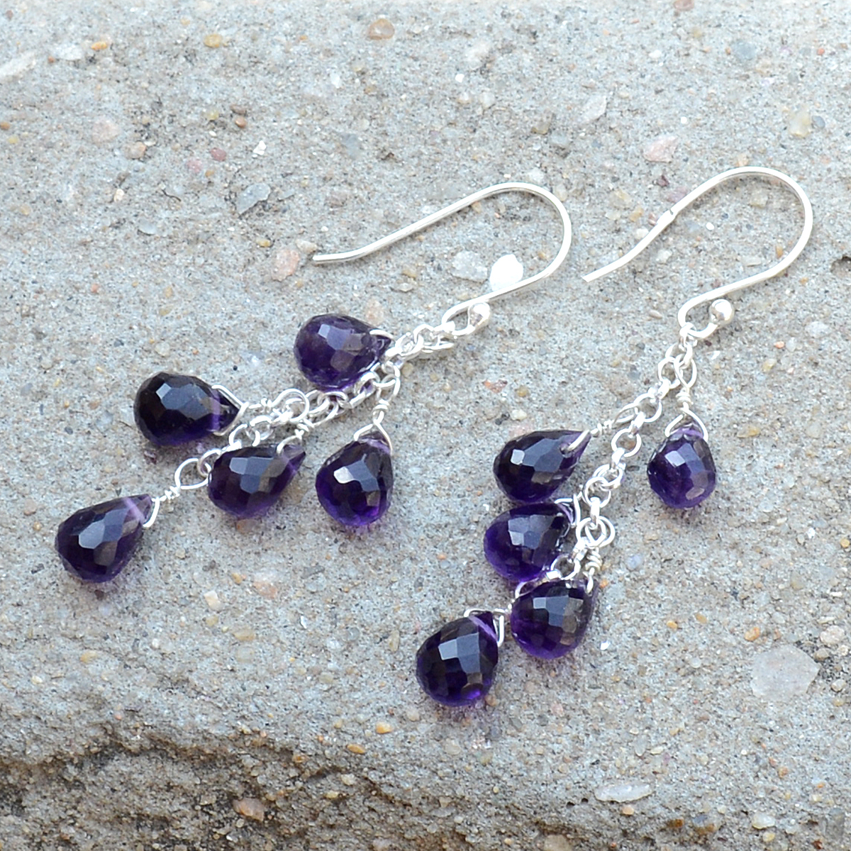 Amethyst Stone Silver Earring Pg-156302 Gender: Women