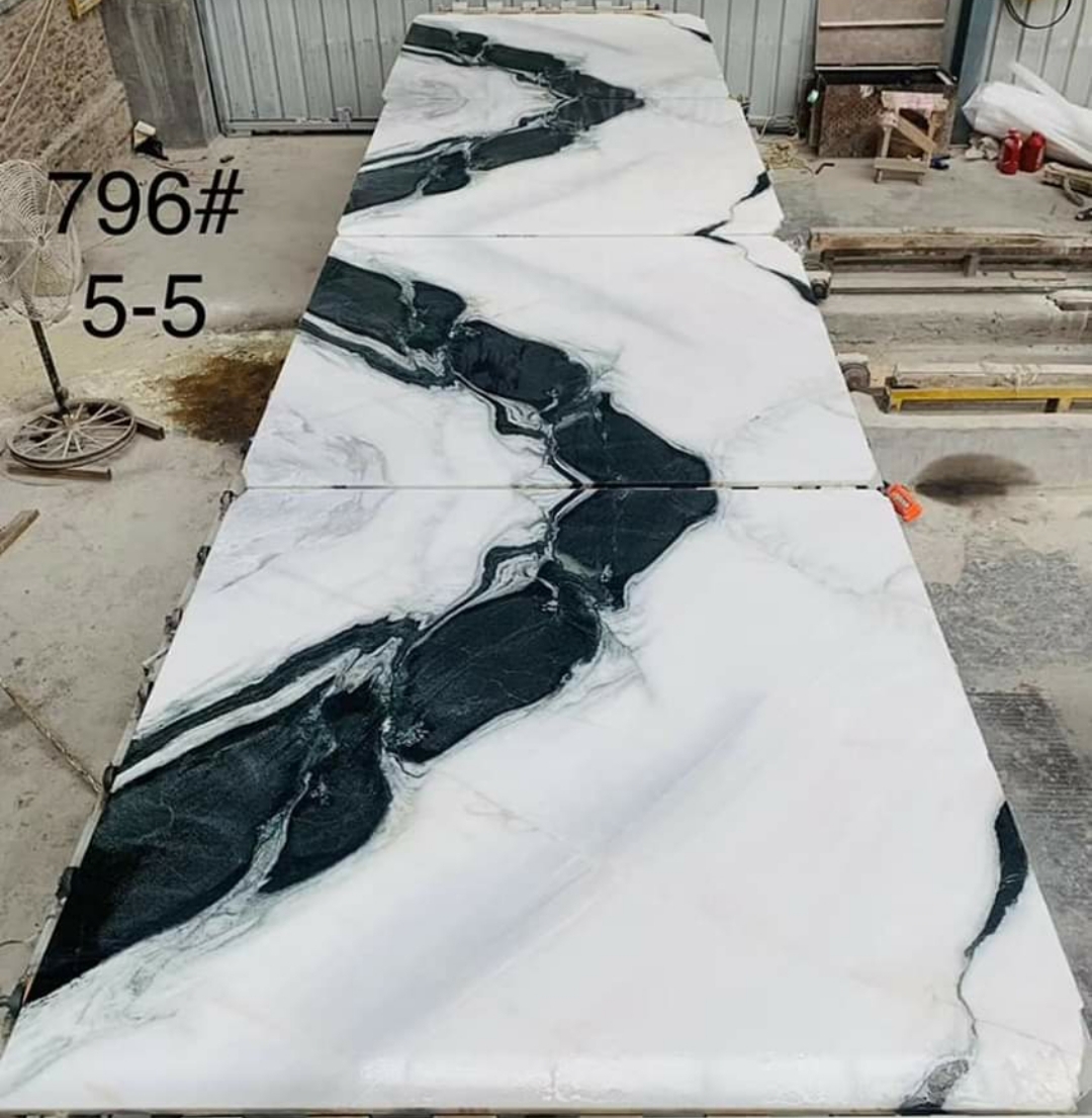 Imported Marbles - Calcite Stone, Polished Finish | Striking White Colour, Subtle Gray Hues, Heat Resistant, Durable For Home & Outdoor Decoration