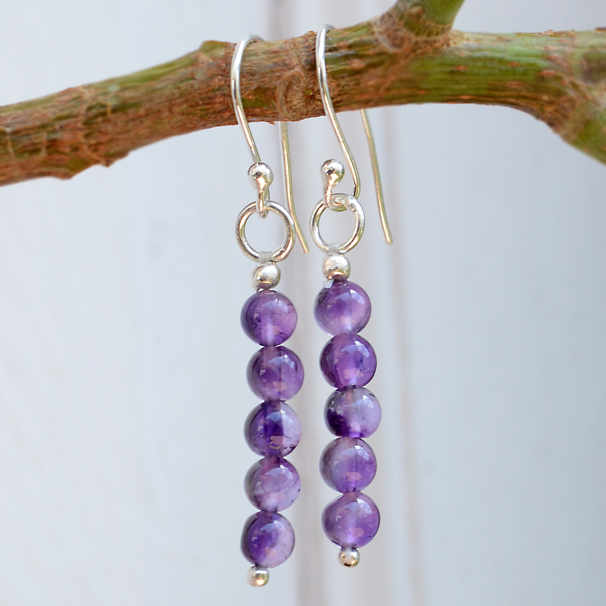 Amethyst Gemstone Silver Earring Pg-156321 Gender: Women