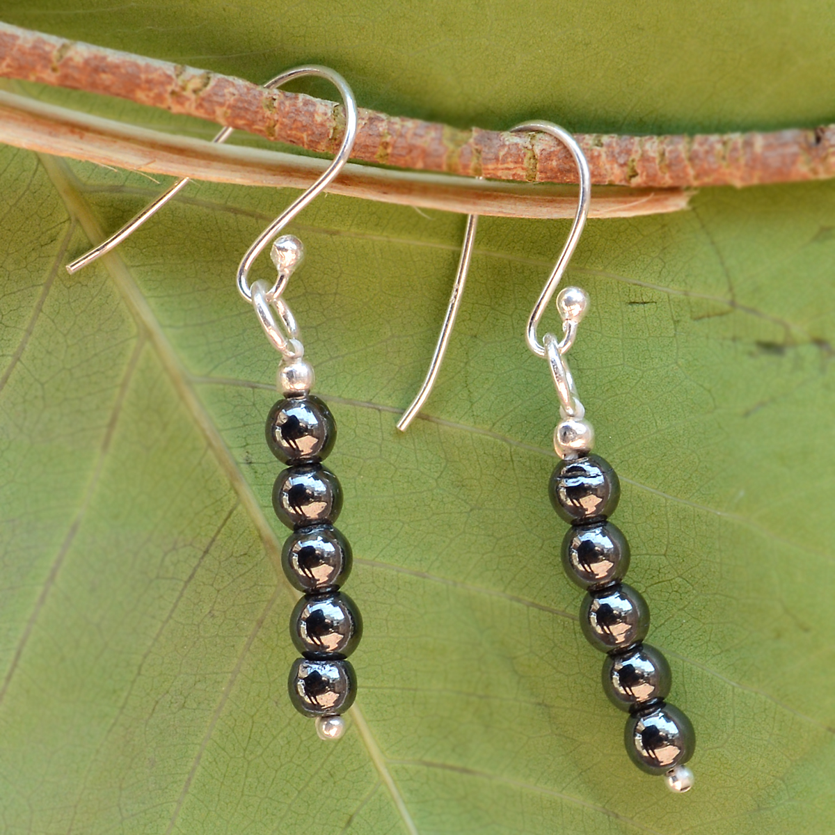Hematite Gemstone Silver Earring Pg-156323 Gender: Women
