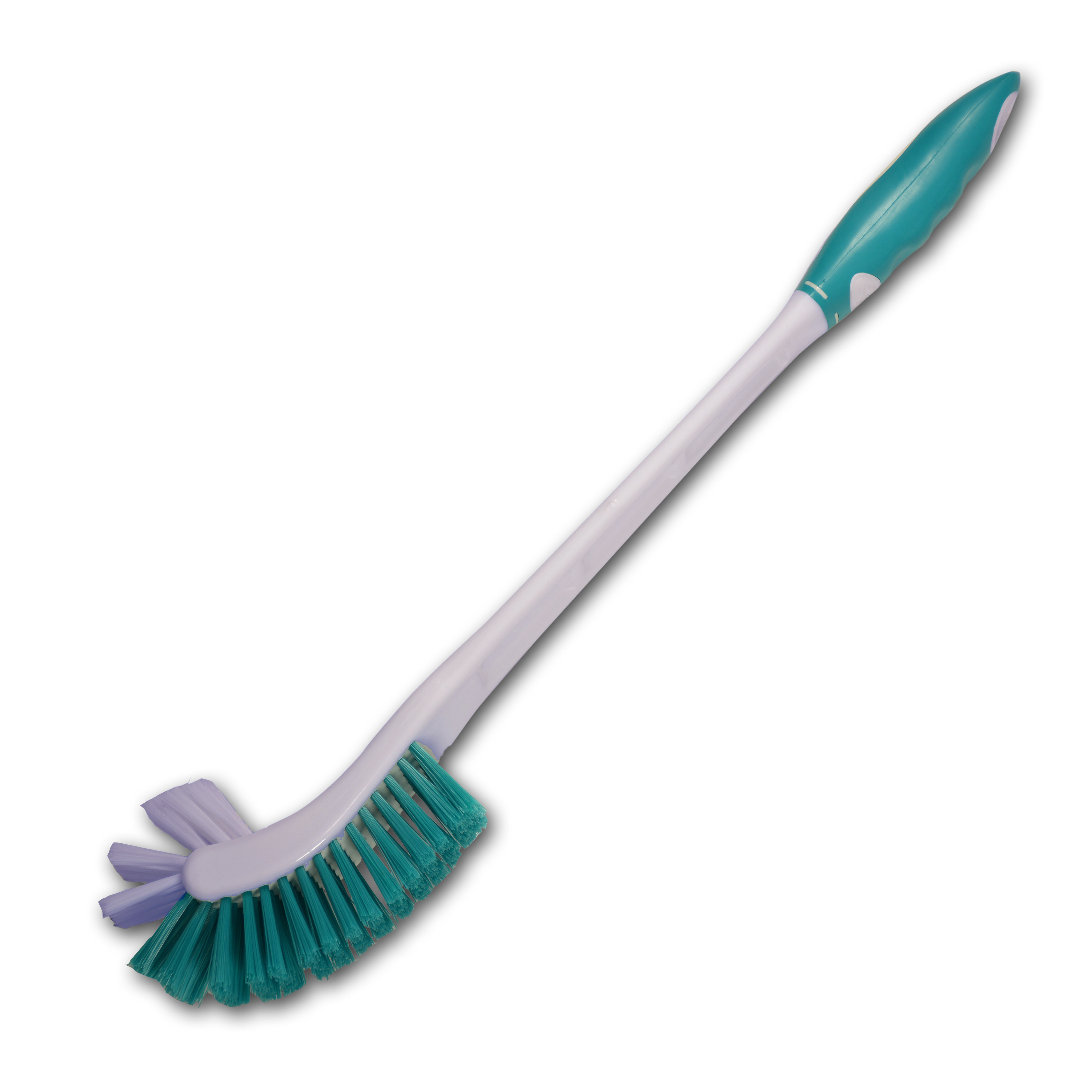 Nice Double Hocky Brush - Polypropylene, Big Size With Ergonomic Long Handle | Efficient Dual Action Cleaning With Powerful Nylon Bristles, Attractive Blue And White Design