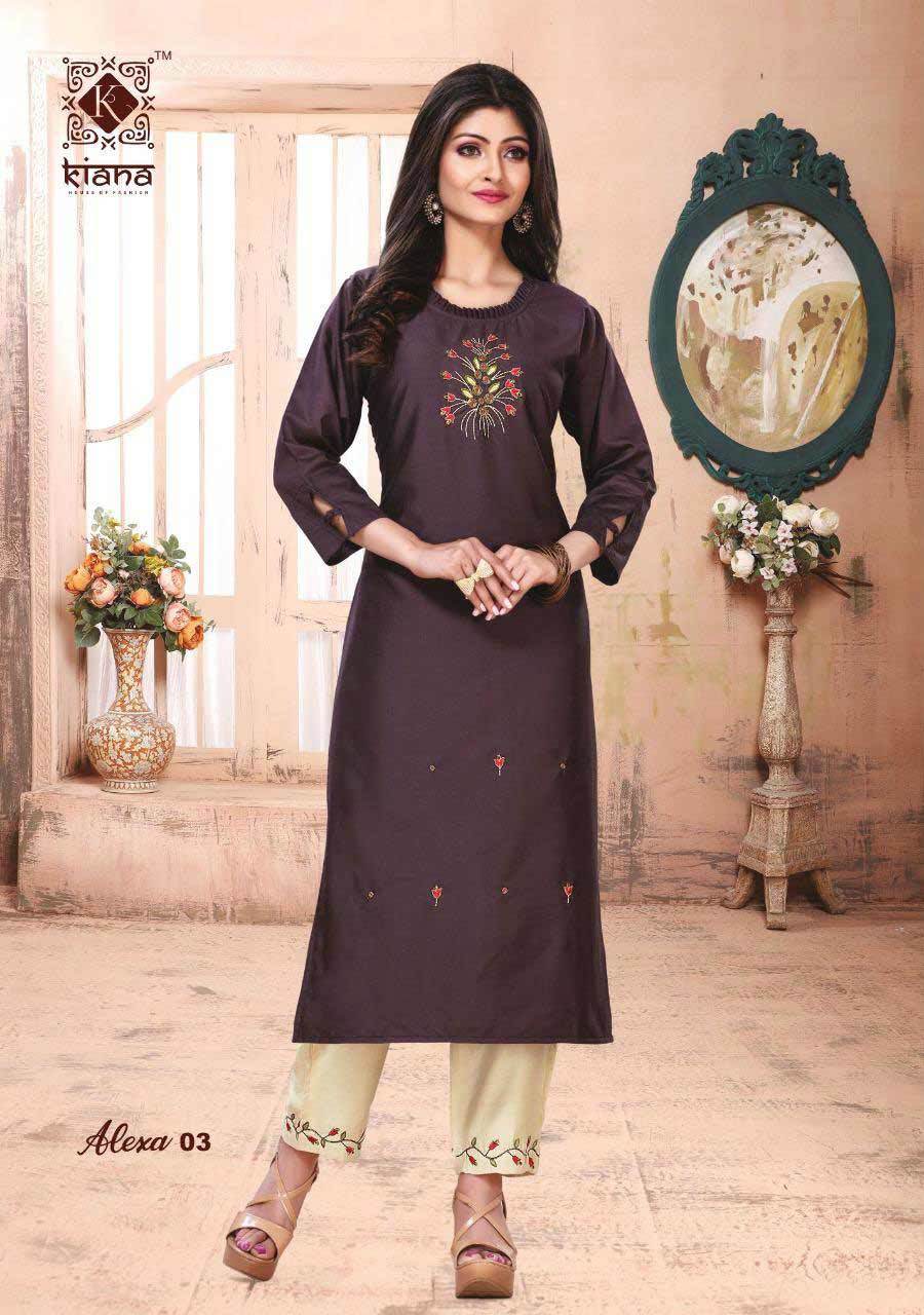 Spring Alexa Gold Print Chanderi Kurti Catalog Set